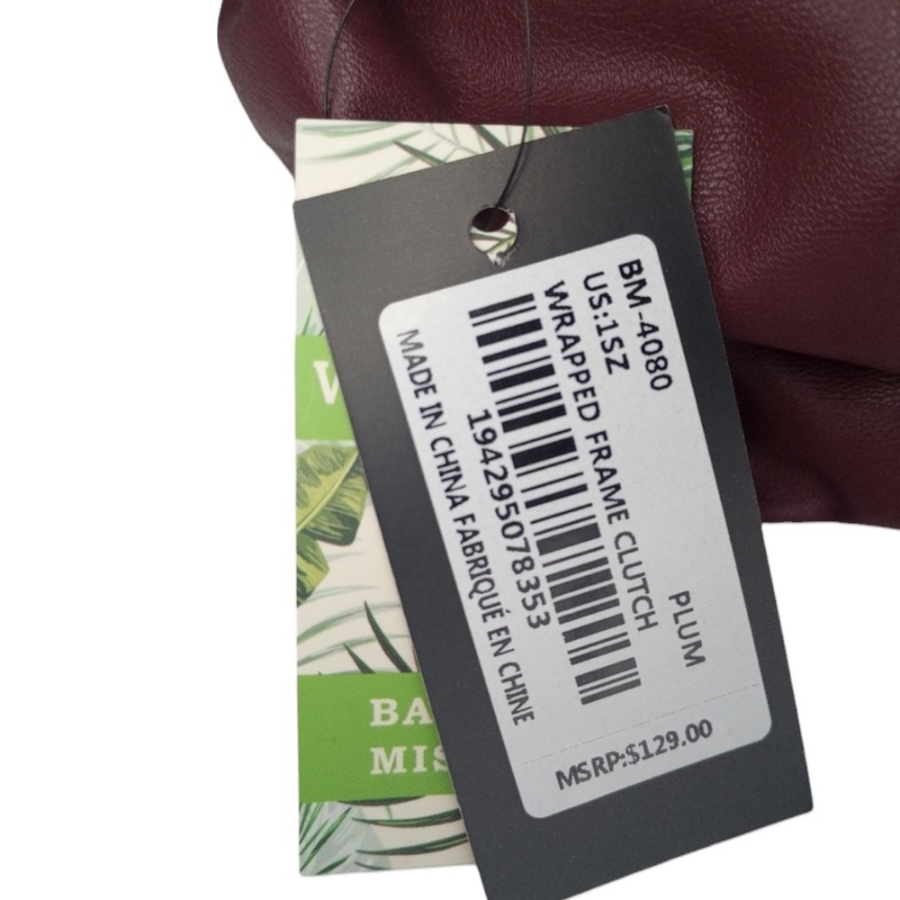 NWT Badgley Mischka Plum Dumpling Clutch - Picture 5 of 9